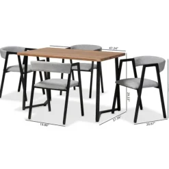 Kirkland's Home Upholstered Metal Frame 5-Pc. Dining Set- Dining Tables