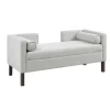 Kirkland's Home Upholstered Modern Split Back Bench- Benches & Ottomans