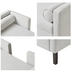 Kirkland's Home Upholstered Modern Split Back Bench- Benches & Ottomans