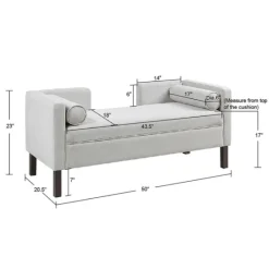 Kirkland's Home Upholstered Modern Split Back Bench- Benches & Ottomans