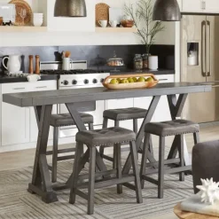 Kirkland's Home Upholstered Nailhead Counter Stools, Set Of 2- Bar Stools & Counter Height Stools