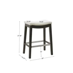 Kirkland's Home Upholstered Saddle Seat Counter Stool- Bar Stools & Counter Height Stools