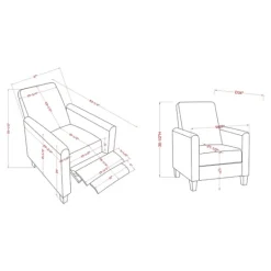 Kirkland's Home Upholstered Slim Push-Back Recliner- Accent Chairs