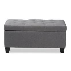 Kirkland's Home Upholstered Storage Ottoman- Benches & Ottomans