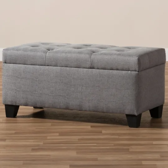 Kirkland's Home Upholstered Storage Ottoman- Benches & Ottomans