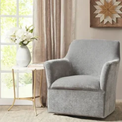 Kirkland's Home Upholstered Swivel Glider Accent Chair- Accent Chairs