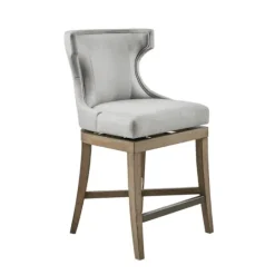 Kirkland's Home Upholstered Swivel Seat Counter Stool- Bar Stools & Counter Height Stools
