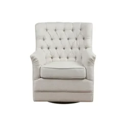 Kirkland's Home Upholstered Tufted Swivel Accent Chair- Accent Chairs