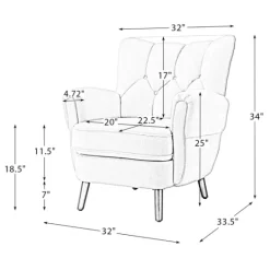 Kirkland's Home Upholstered Tufted Wingback Accent Chair- Accent Chairs