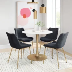Kirkland's Home Upholstered Velvet Dining Chairs, Set Of 2- Dining Chairs