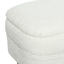 Kirkland's Home Upholstered Wood Leg Storage Bench- Benches & Ottomans
