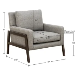 Kirkland's Home Upholstered Wood Trim Accent Chair- Accent Chairs