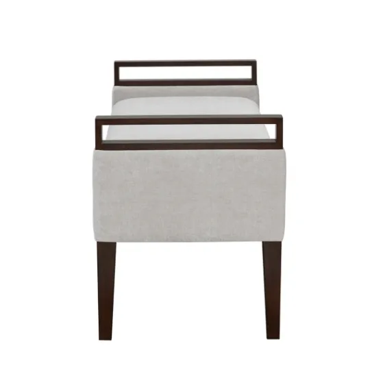 Kirkland's Home Upholstered Wood Trim Bench- Benches & Ottomans