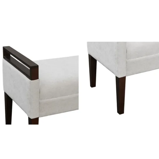 Kirkland's Home Upholstered Wood Trim Bench- Benches & Ottomans