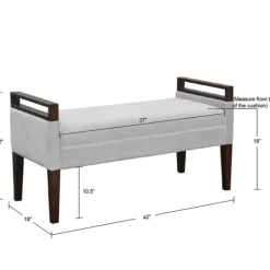 Kirkland's Home Upholstered Wood Trim Bench- Benches & Ottomans