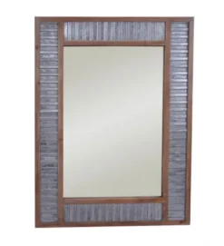 Kirkland's Home Urban Galvanized Metal And Wood Wall Mirror- Decorative Mirrors
