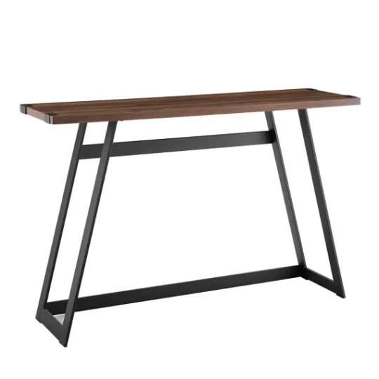 Kirkland's Home Urban Metal Wrap Dark Walnut Console Table- Console Tables