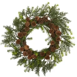 Kirkland's Home Uv-Safe Cedar Grass And Pine Cone Wreath- Wreaths