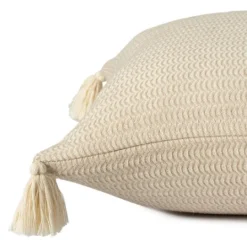 Kirkland's Home Vanilla Trapeze Organic Cotton Throw Pillow- Pillows