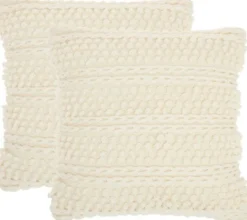 Kirkland's Home Vanilla Woven Stripes Throw Pillows, Set Of 2- Pillows