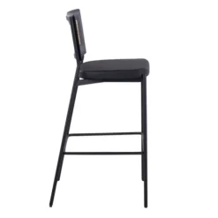 Kirkland's Home Vegan Leather And Rattan Bar Stools, Set Of 2- Bar Stools & Counter Height Stools