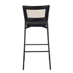 Kirkland's Home Vegan Leather And Rattan Bar Stools, Set Of 2- Bar Stools & Counter Height Stools