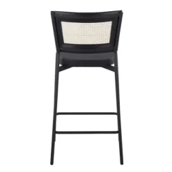 Kirkland's Home Vegan Leather And Rattan Counter Stools, Set Of 2- Bar Stools & Counter Height Stools