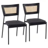 Kirkland's Home Vegan Leather And Rattan Dining Chairs, Set Of 2- Dining Chairs