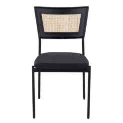 Kirkland's Home Vegan Leather And Rattan Dining Chairs, Set Of 2- Dining Chairs