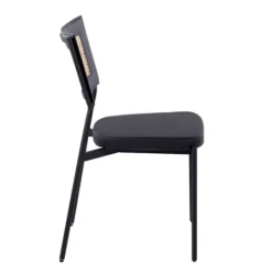 Kirkland's Home Vegan Leather And Rattan Dining Chairs, Set Of 2- Dining Chairs