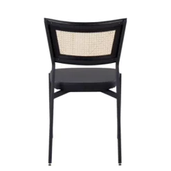 Kirkland's Home Vegan Leather And Rattan Dining Chairs, Set Of 2- Dining Chairs