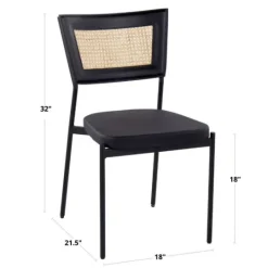 Kirkland's Home Vegan Leather And Rattan Dining Chairs, Set Of 2- Dining Chairs
