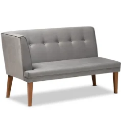 Kirkland's Home Velvet And Walnut Bench 4-Pc. Dining Set- Dining Sets