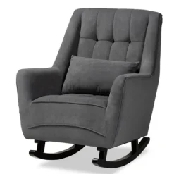 Kirkland's Home Velvet Biscuit Tufted Rocking Chair- Accent Chairs