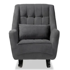 Kirkland's Home Velvet Biscuit Tufted Rocking Chair- Accent Chairs