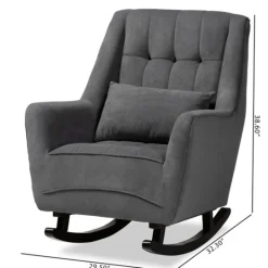 Kirkland's Home Velvet Biscuit Tufted Rocking Chair- Accent Chairs