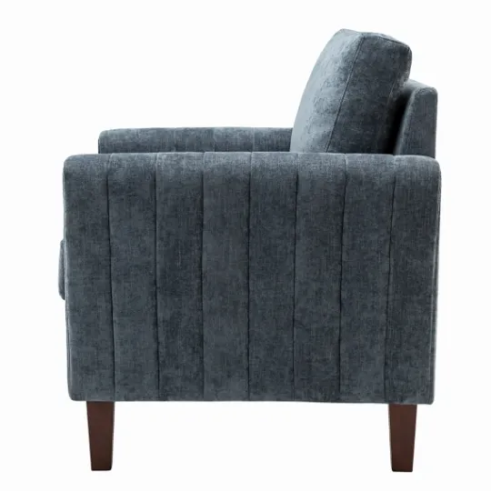 Kirkland's Home Velvet Channel Stitch Accent Chair- Accent Chairs