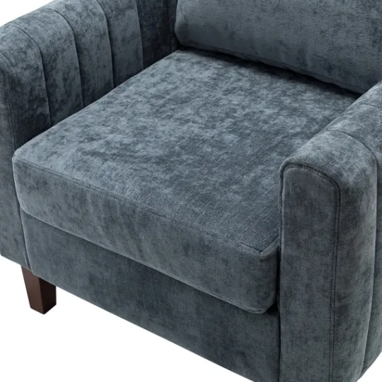 Kirkland's Home Velvet Channel Stitch Accent Chair- Accent Chairs
