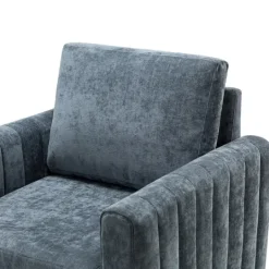 Kirkland's Home Velvet Channel Stitch Accent Chair- Accent Chairs