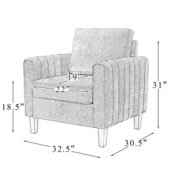 Kirkland's Home Velvet Channel Stitch Accent Chair- Accent Chairs