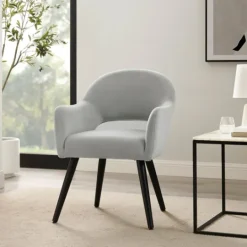 Kirkland's Home Velvet Curved Open Back Dining Chair- Dining Chairs