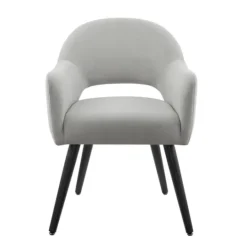 Kirkland's Home Velvet Curved Open Back Dining Chair- Dining Chairs