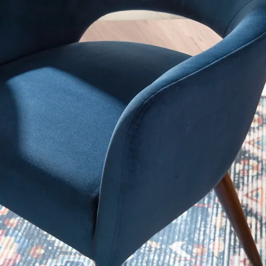 Kirkland's Home Velvet Curved Open Back Dining Chair- Dining Chairs