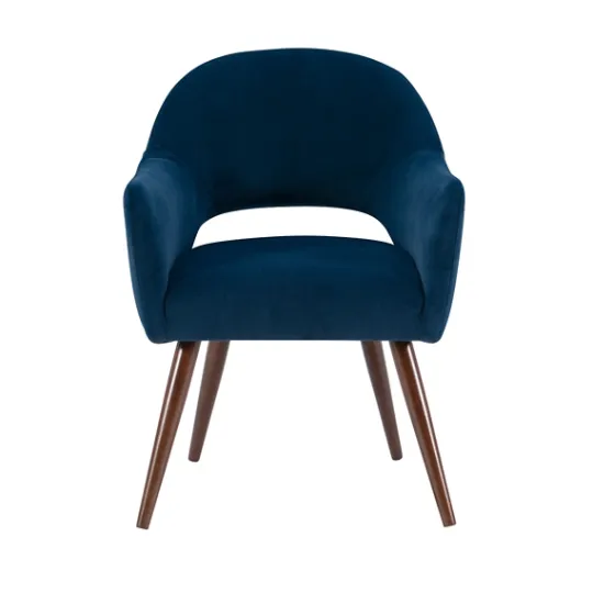 Kirkland's Home Velvet Curved Open Back Dining Chair- Dining Chairs