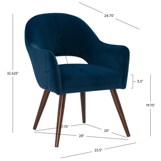 Kirkland's Home Velvet Curved Open Back Dining Chair- Dining Chairs