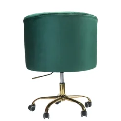 Kirkland's Home Velvet Tufted Golden Leg Swivel Office Chair- Office Furniture