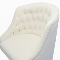 Kirkland's Home Velvet Tufted Golden Leg Swivel Office Chair- Office Furniture