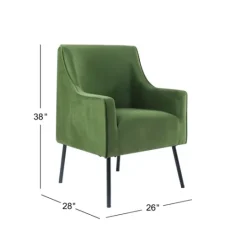Kirkland's Home Velvet Upholstered Black Legs Accent Chair- Accent Chairs