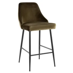 Kirkland's Home Velvet Upholstered Counter Stools, Set Of 2- Bar Stools & Counter Height Stools