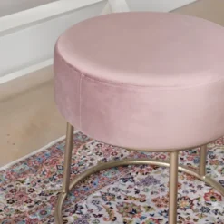 Kirkland's Home Velvet Upholstered Vanity Stool- Benches & Ottomans